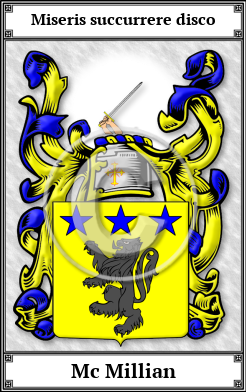 Mc Millian Family Crest Download (JPG) Book Plated - 600 DPI
